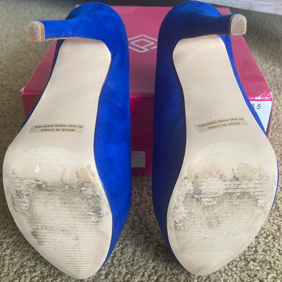 Dream Pairs Swan-30 size 5.5 platform heel royal blue suede - Picture 6 of 9